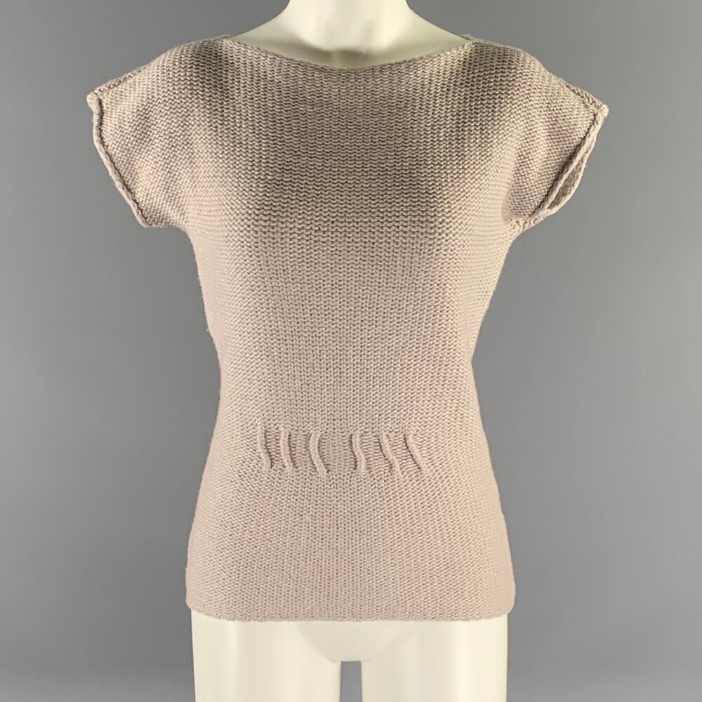 EMPORIO ARMANI Size 2 Tan Metallic Wool Polyamide Tunic Casual Top